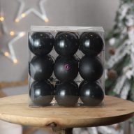 Gömb műanyag 5cm fekete 3 féle 18db-os kiszerelés