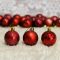 Gömb műanyag 5cm piros 3 féle 18db-os szett