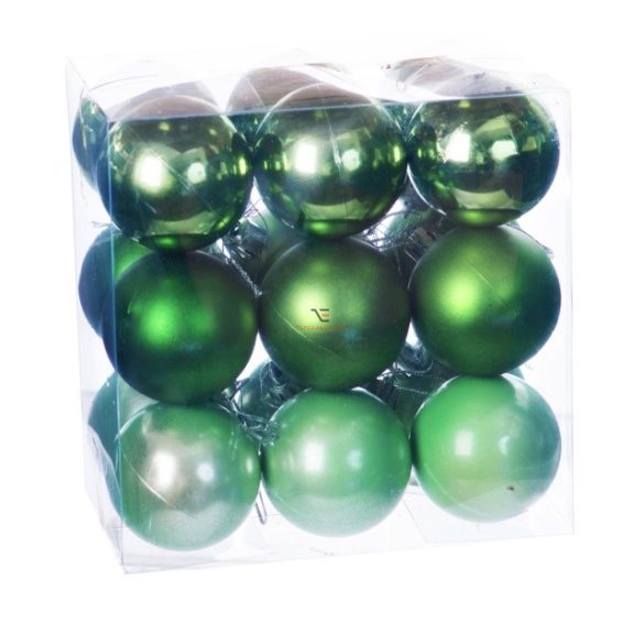 Gömb műanyag 5cm türkiz zöld 18db-os szett