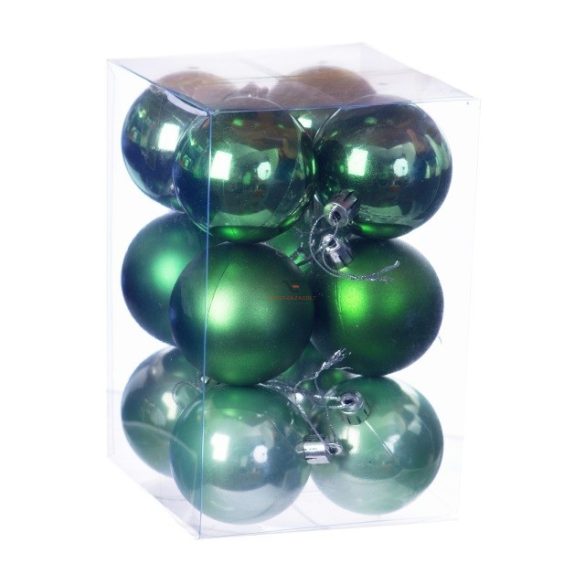 Gömb műanyag 6cm türkiz zöld 12db-os szett