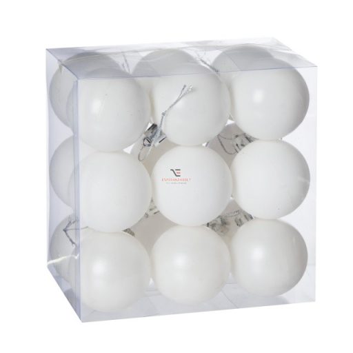 Gömb műanyag 5cm fehér 3 féle 18db-os kiszerelés