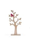 Díszfa madárral,virággal álló fa 20*5*41cm rózsaszín,natúr