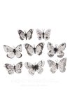 Pillangó csipeszes fekete,fehér 9,5cm 8db/szett
