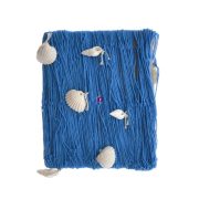 Halászháló kagylóval textil 100x200cm kék