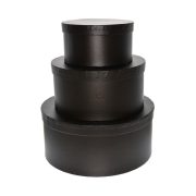   Kalapdoboz kerek papír 25x11cm, 20x10cm, 15x8cm fekete 3 db-os szett