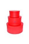 Kalapdoboz kerek papír 25x11cm, 20x10cm, 15x8cm piros 3 db-os szett
