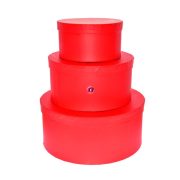   Kalapdoboz kerek papír 25x11cm, 20x10cm, 15x8cm piros 3 db-os szett