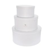   Kalapdoboz kerek papír 25x11cm, 20x10cm, 15x8cm fehér 3 db-os szett