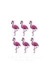 Flamingó öntapadós poly 2x3,5cm rózsaszín Szett/6