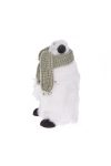 Pingvin sállal hungarocell/szövet 17x10x20cm fehér karácsonyi álló dísz