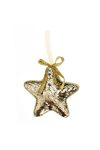 Csillag flitteres akasztós hungarocell 12 cm arany Flitteres karácsonyfadísz
