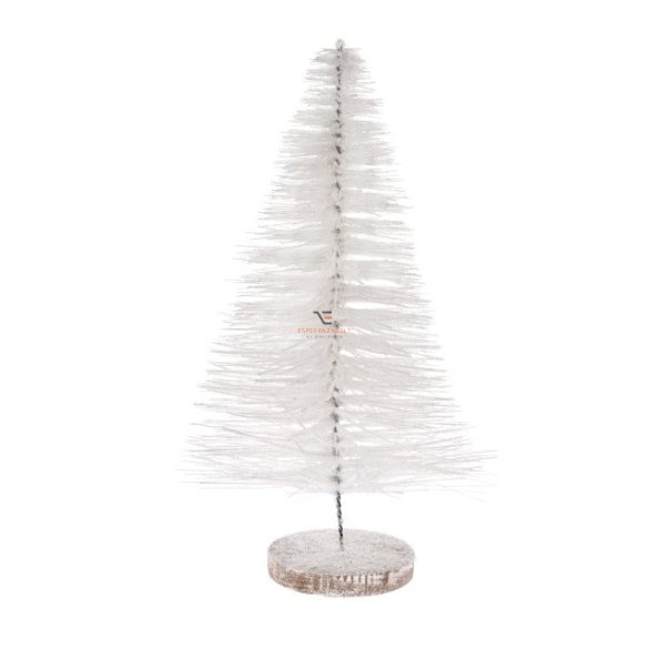 Fenyő dekoráció műanyag 41 cm fehér karácsonyi álló dísz