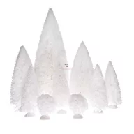   Fenyő dekoráció műanyag 4db 11cm,2db 5cm,2db 14cm,1db 22cm fehér 9 db-os karácsonyi falu kellék