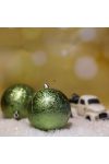 Gömbdísz jeges hatású, műanyag 8cm világoszöld 6 db-os Karácsonyfa gömb