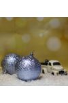Gömbdísz jeges hatású, műanyag 8cm lila 6 db-os Karácsonyfa gömb