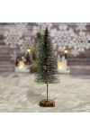 Fenyőfa havas glitteres műanyag 27cm karácsonyi falu kellék