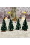 Fenyőfa havas műanyag 10cm zöld 4 db-os karácsonyi falu kellék