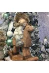 Gyerek hintalovon,kerámia 32x16x46cm barna 2 féle karácsonyi figura