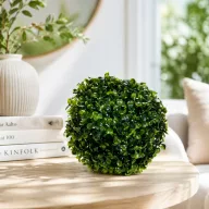 Selyemvirág Buxus gömb műanyag 12cm zöld őszi dísz