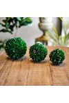 Selyemvirág Buxus gömb műanyag 13 cm zöld őszi dísz