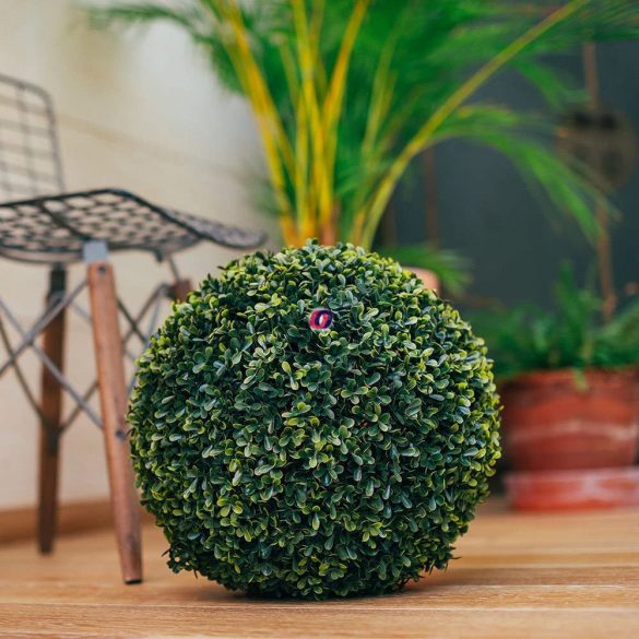 Selyemvirág Buxus gömb műanyag 22cm zöld