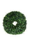 Selyemvirág buxus koszorú műanyag 40cm zöld őszi dísz
