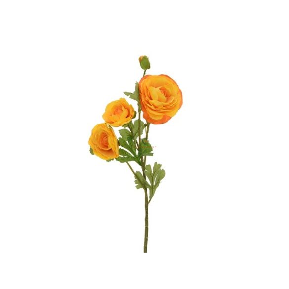 Selyemvirág Boglárka 3 virággal műanyag 67cm narancs