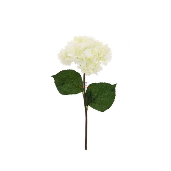Selyemvirág Hortenzia műanyag 56cm fehér őszi dísz