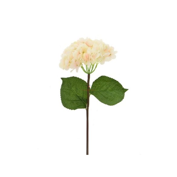 Selyemvirág Hortenzia műanyag 56cm krém