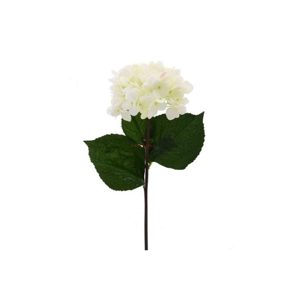 Selyemvirág Hortenzia műanyag 48cm fehér őszi dísz