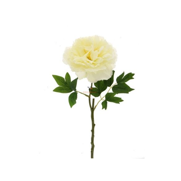 Selyemvirág pünkösdi rózsa műanyag 40cm fehér őszi dísz