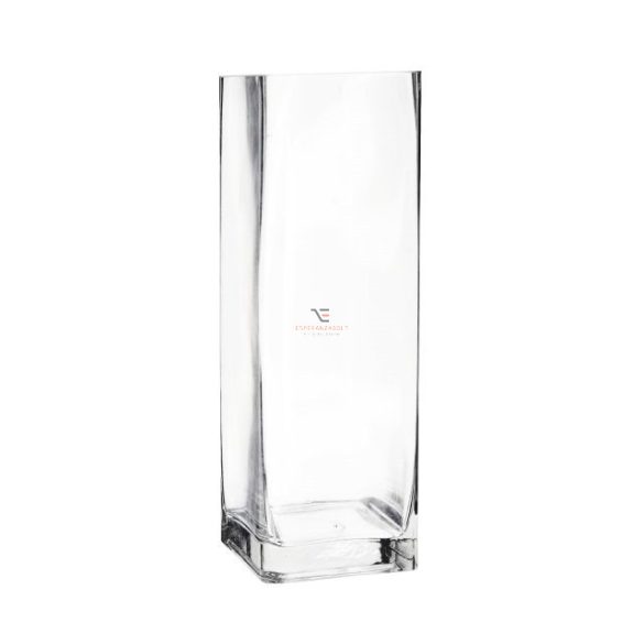 Üveg váza szögletes 10x10x30cm