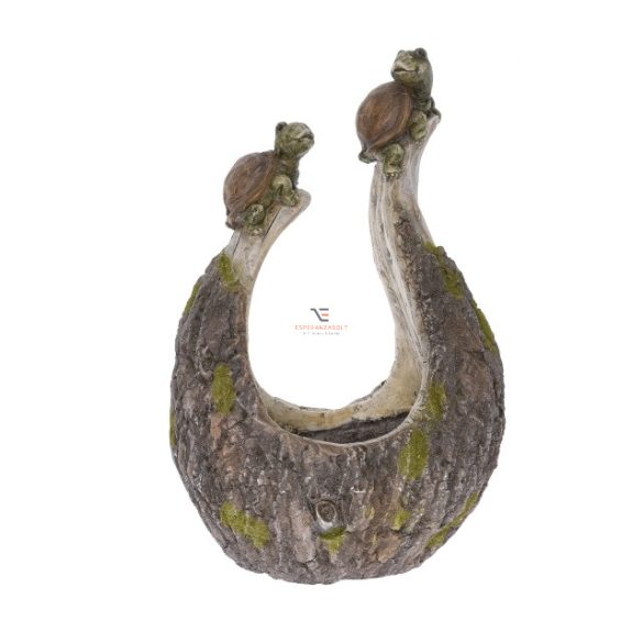 Kerti figura teknősbékák kaspóval poly 29X21X45 zöld