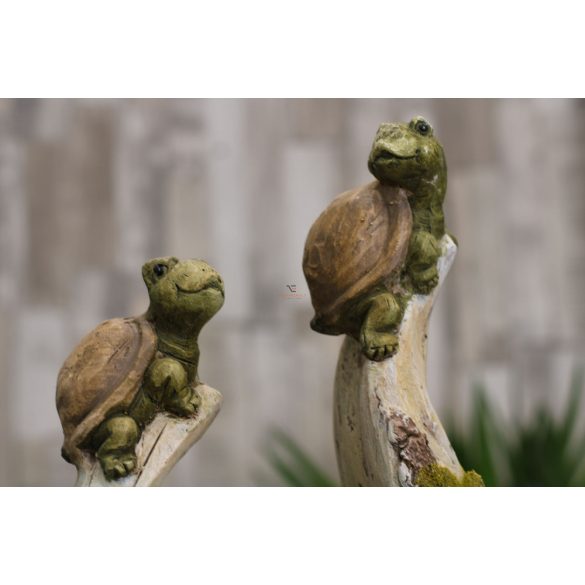 Kerti figura teknősbékák kaspóval poly 29X21X45 zöld