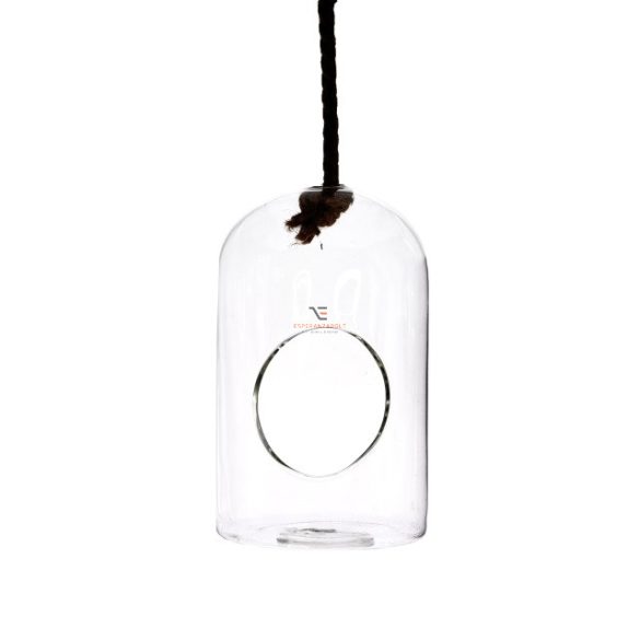 Üveg búra akasztós üveg 11x21cm őszi dísz