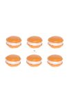 Macaron nagy poly 3x4,5x0,5cm narancs 6  db-os szett