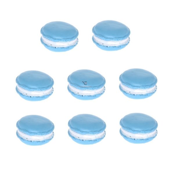 Macaron közepes poly 3,5x2x4cm kék 8 db-os szett