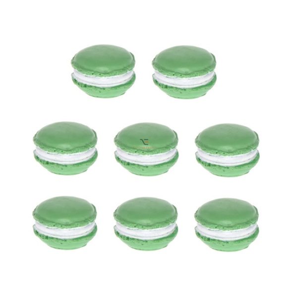 Macaron közepes poly 2,4x1,3x2,9cm zöld 8 db-os szett