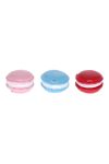 Macaron nagy poly 1,9x2,9x3,8cm kék,pink,rózsaszín 3 db-os szett