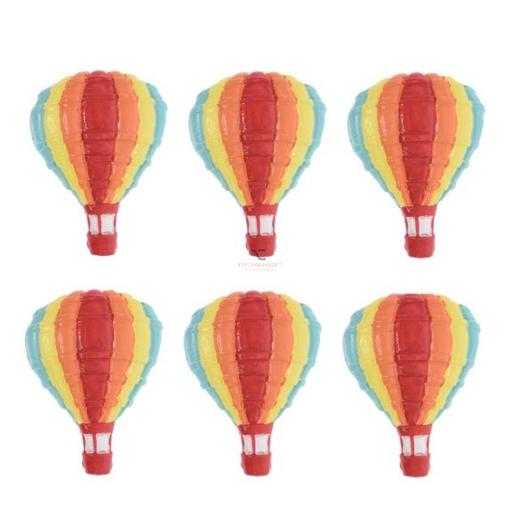 Hőlégballon öntapadós poly 4cm piros,sárga,kék 3 db-os szett