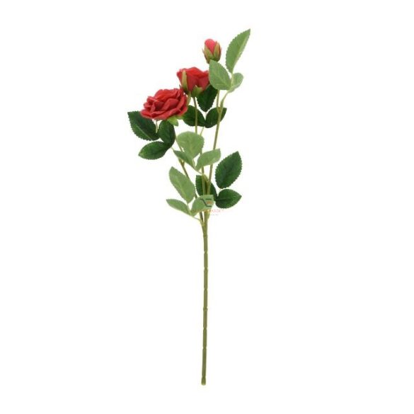 Selyemvirág Rózsa 3virággal 38cm piros