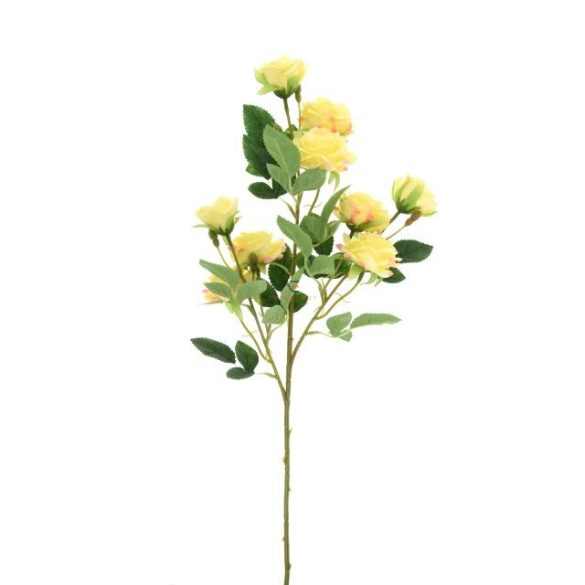 Selyemvirág Rózsa 9virággal 65cm sárga