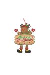 Szarvas akasztós glitteres  Merry Christmas felirattal polyfoam 23x22cm barna,zöld,piros dekorációs kiegészítő