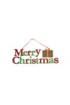 Merry Christmas felirat glitteres akasztós polyfoam 42x14cm piros,zöld,fehér dekorációs kiegészítő