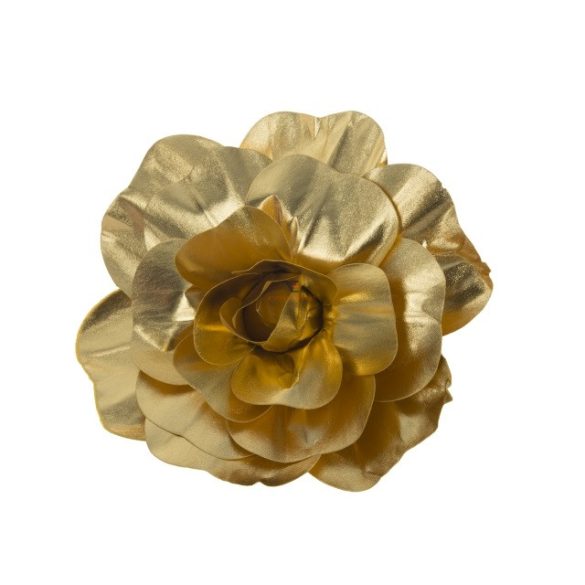 Selyemvirág rózsa textil 35 cm arany,ezüst
