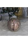Vintage Karácsonyfa Gömb szarvassal glitteres 14 cm barna
