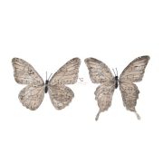   Pillangó csipesszel glitteres papír 11 cm világos barna 6 db-os szett