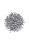 Karácsonyfa Gömb levelekből glitteres műanyag 11 cm ezüst