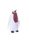 Pingvin sállal álló hungarocell/szövet 27x22x48 fehér karácsonyi figura