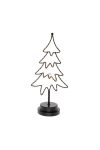 Fenyőfa álló fém, LED 15×9,5×33 cm fekete karácsonyi figura